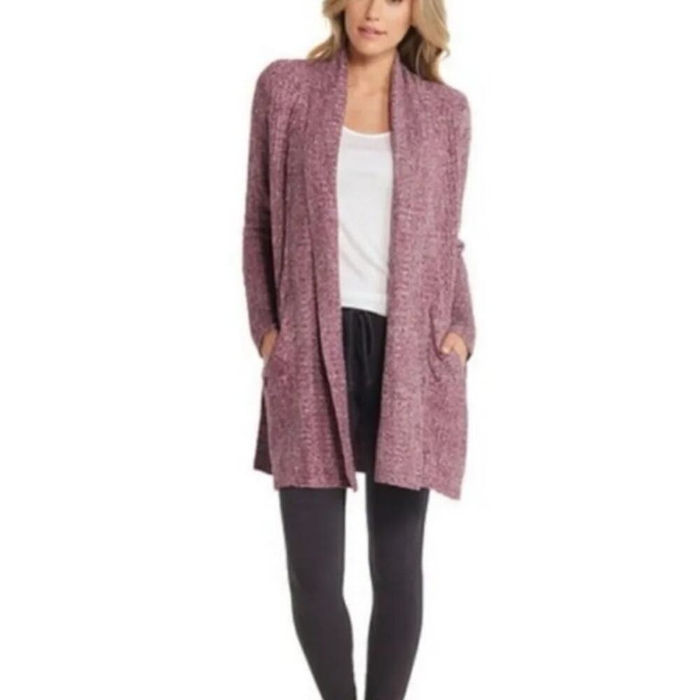 Barefoot Dreams Cozy Chic‎ Lite Montecito Cardigan Plum Women's Size XSmall